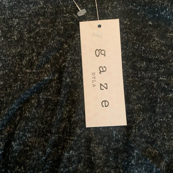 NWT GAZE WOMEN'S TWISTED‎ FRONT LONG SLEEVE TOP BLACK HEATHERED XS - Picture 3 of 6
